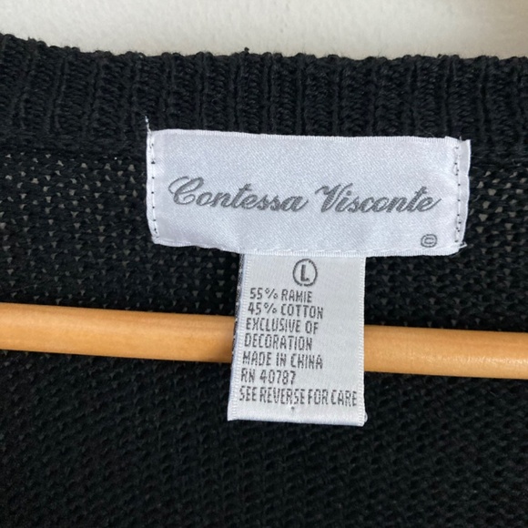 Vintage Contessa visconte women’s sweater with playing cards pattern - Picture 3 of 7